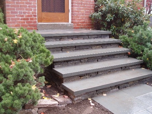 Stone veneer and portico exterior remodeling New Jersey